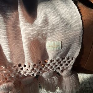 Kate Spade Seaport Tassel Throw Blanket pink bed bedroom couch sofa living gift